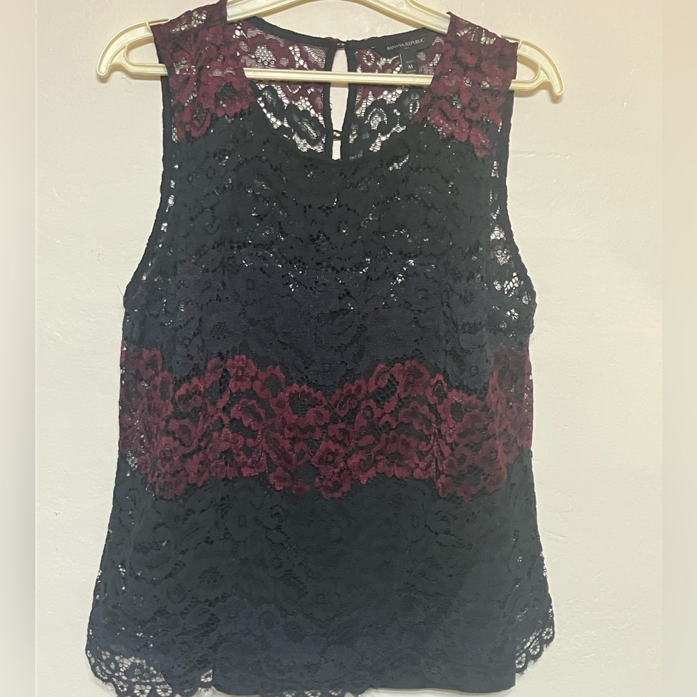 Banana Republic lace blouse petite M